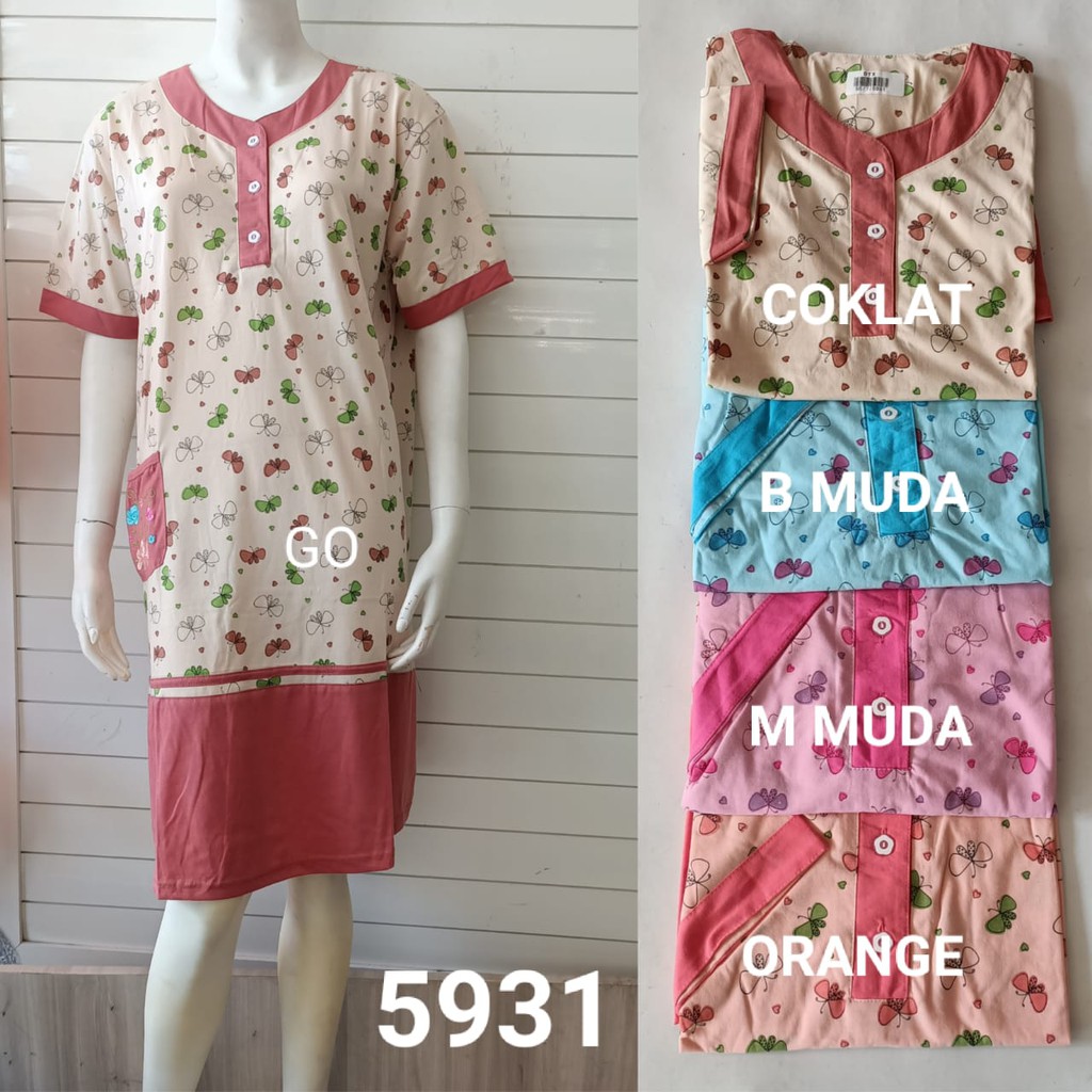 gof DTX DASTER AMRO JUMBO Pakaian Wanita Casual Santai Motif Baju Busui Baju Tidur Lengan Pendek