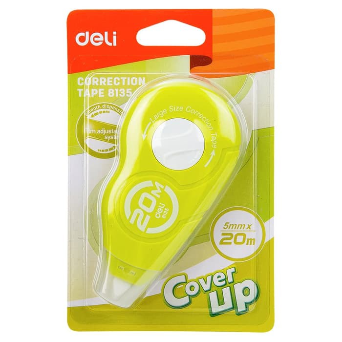 

JUAL DELI E8135 TIP X-CORRECTION TAPE W/CAP LONG 5MM20M-KUNING