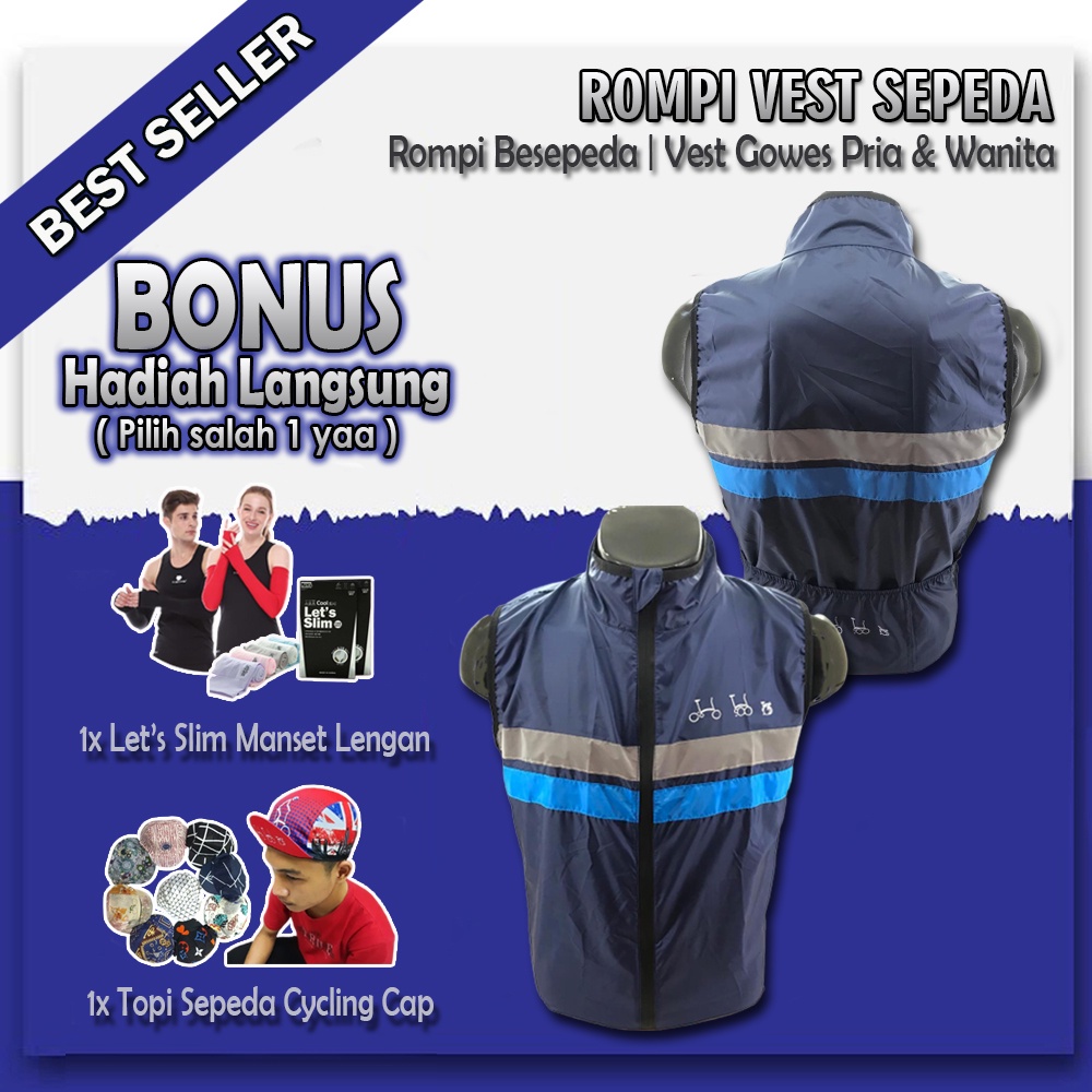 Rompi Lipat MTB  Bersepeda - Vest Sepeda Lipat Gowes ( Blue )