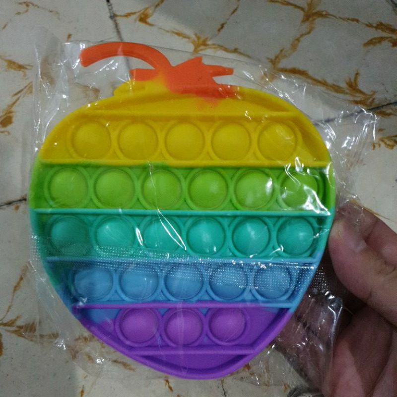 [50+ Model Pop It] POP IT ALL VARIANT | Popit Rainbow Macaron Sugus UV Colorful-Strawberry Rainbow