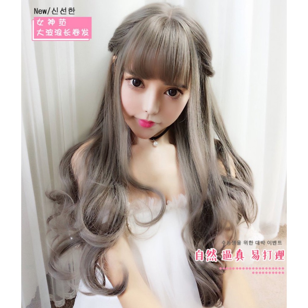 WDA-08 wig daily lolita rambut palsu panjang wavy curly gelombang