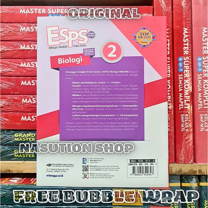 Buku Esps Biologi Kelas 2 / XI 11 SMA K13 Revisi Erlangga Kelompok Peminatan-1