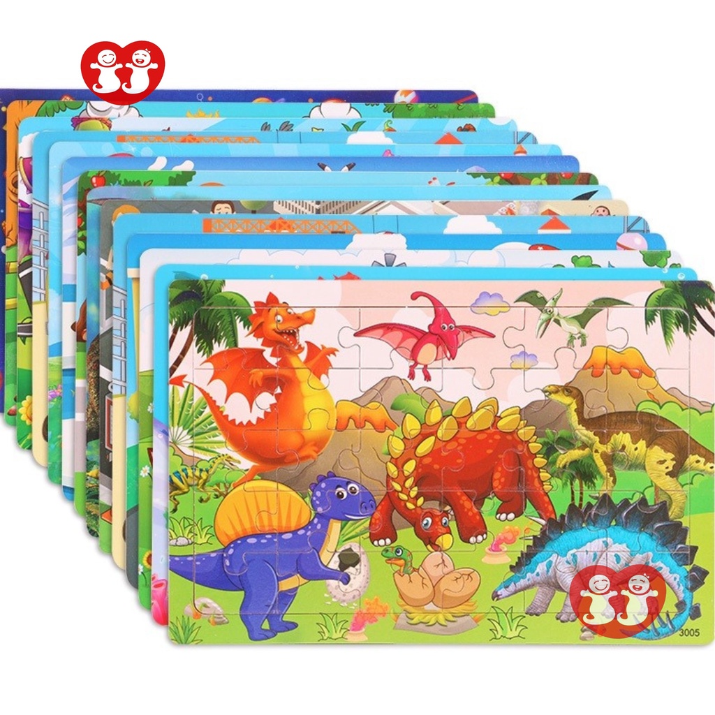 Mainan Edukasi Anak Puzzle Kayu Jigsaw Kartun Lucu