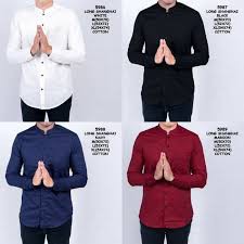 Kemeja Polos Pria Slimfit Panjang Hitam Putih