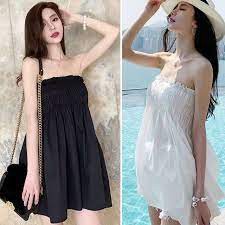 Dress Kemben Polos Tanpa Tali