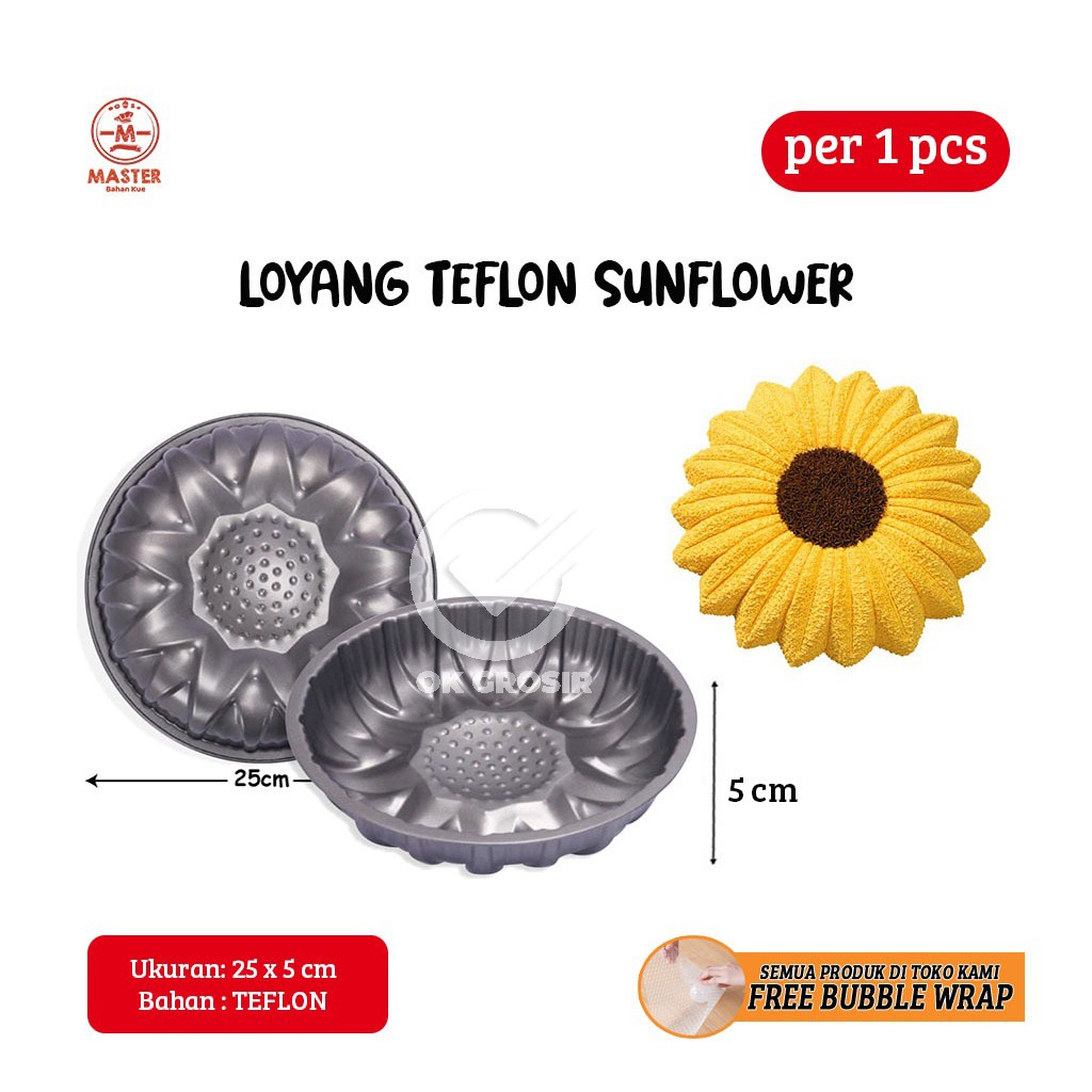 Loyang Teflon Sunflower / Bunga Matahari (25 X 5 Cm) Per 1 Pcs