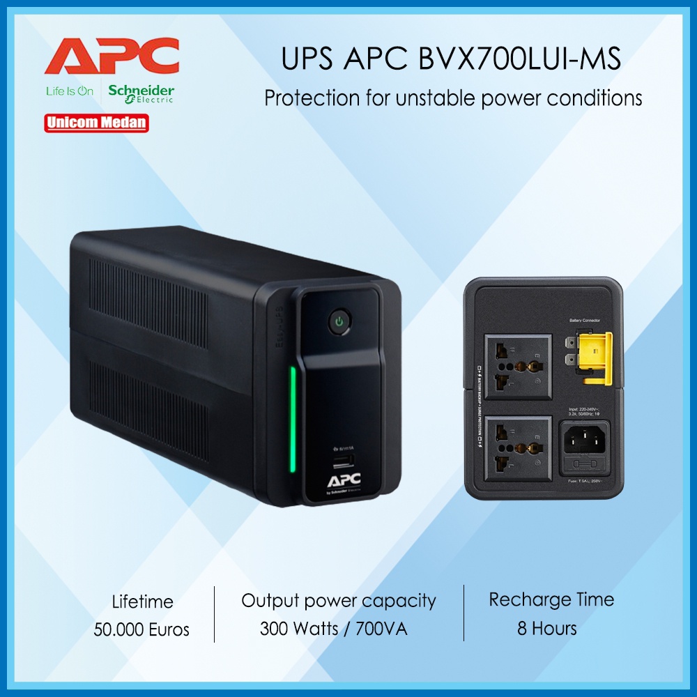 UPS APC Easy UPS BVX 700VA 360W USB Charging BVX700LUI-MS