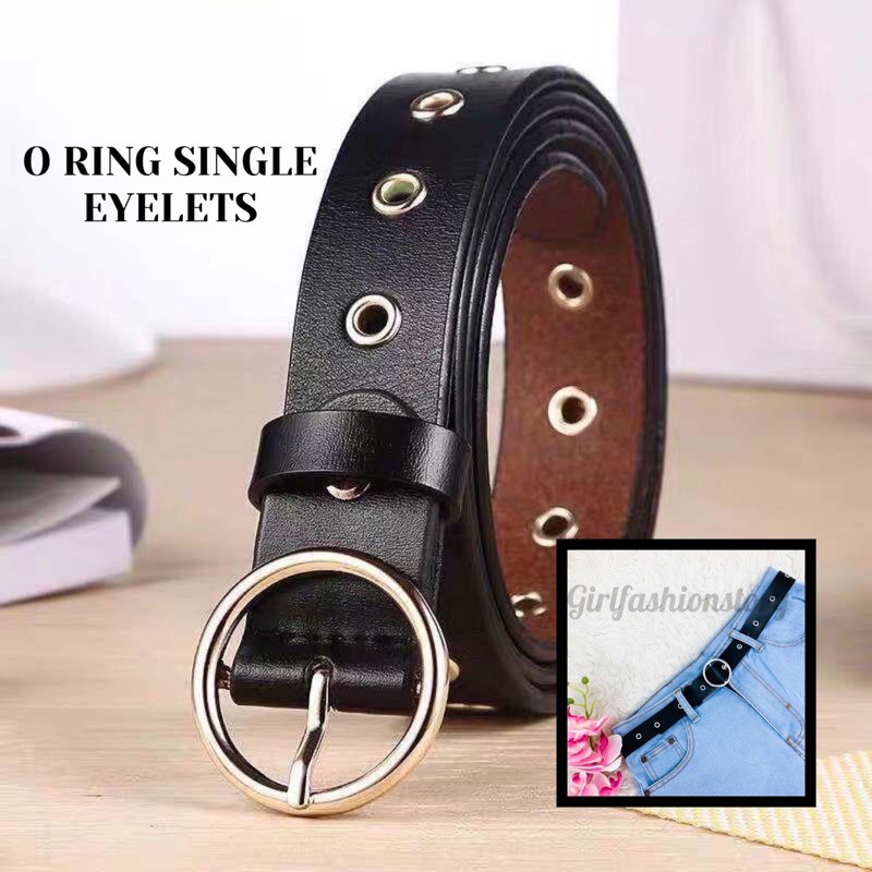 GFS EYELETS STRADY BELT-HITAM O RING SINGLE