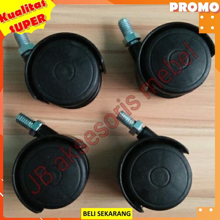RODA KURSI PLASTIK 2" (50 mm) MODEL BAUT DRAT / RODA CASTER 5 cm Roda Kursi kantor