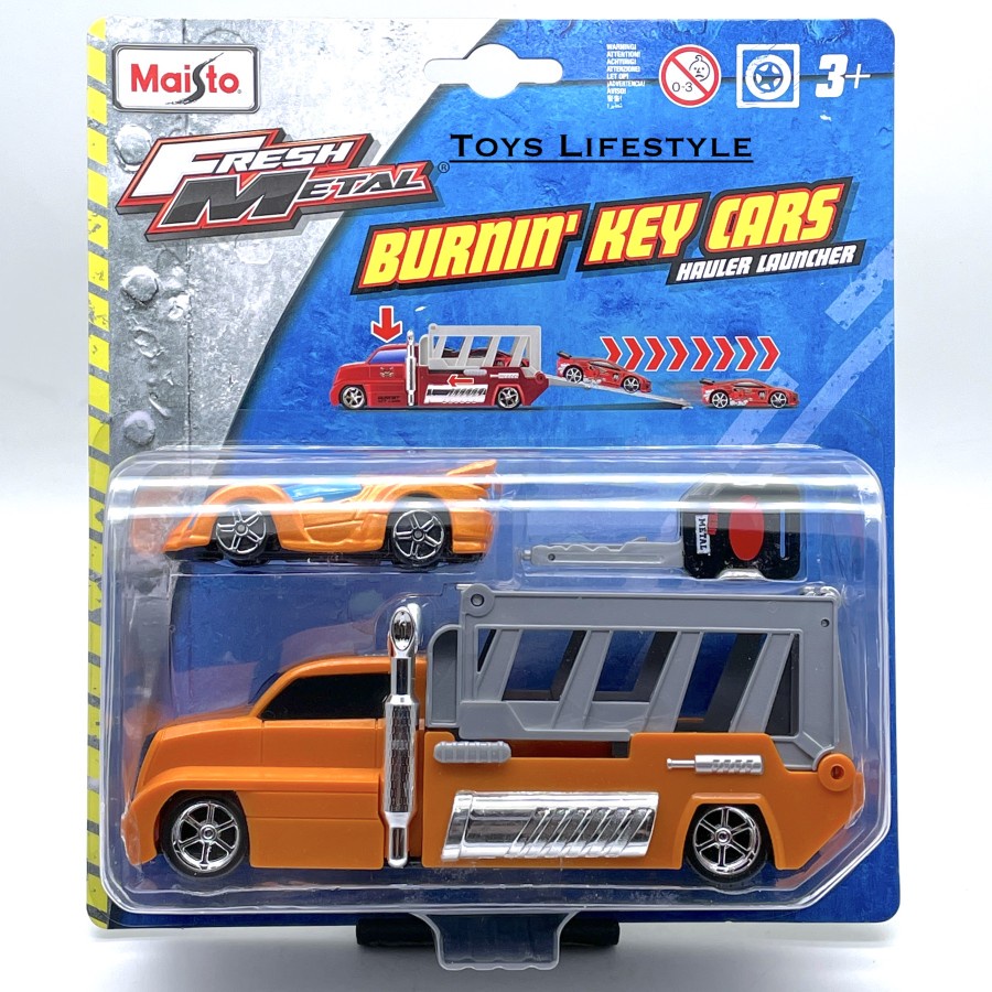 Mobil Maisto Diecast Fresh Metal Burnin Key Cars Hauler Launcher