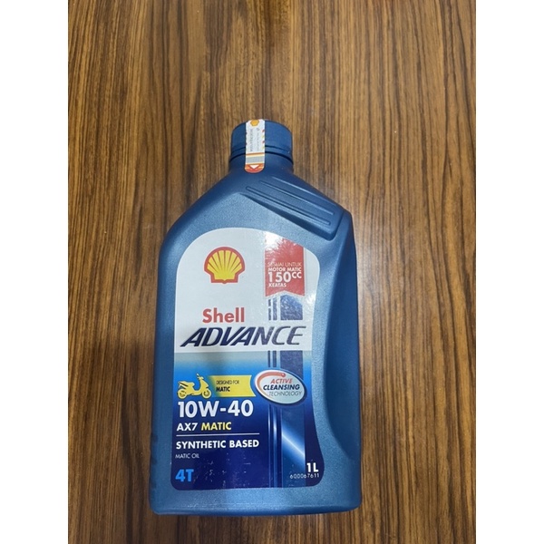 Oli Mesin Shell Advance AX7 Scooter / Matic 10W/40  isi1 Liter cocok untuk nmax,pcx,aerox,semua motor yg 150cc