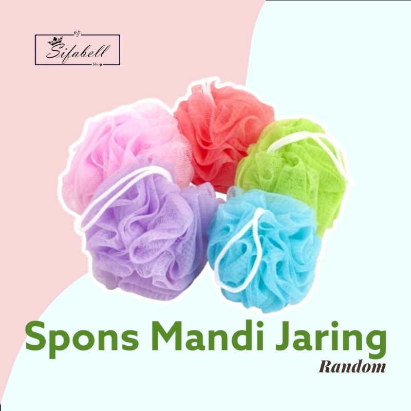 Spons Mandi Shower Puff Bath Sponge Jaring Sikat Badan Spon Busa