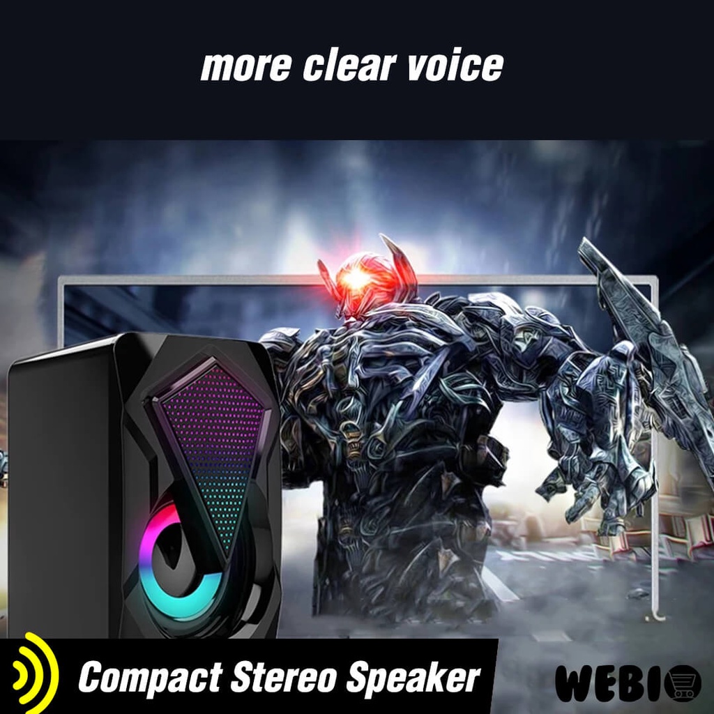 Speaker USB A11 Spiker Aktif Mini RGB LED Speker Gaming Laptop PC Komputer Full Bass Murah Portabel