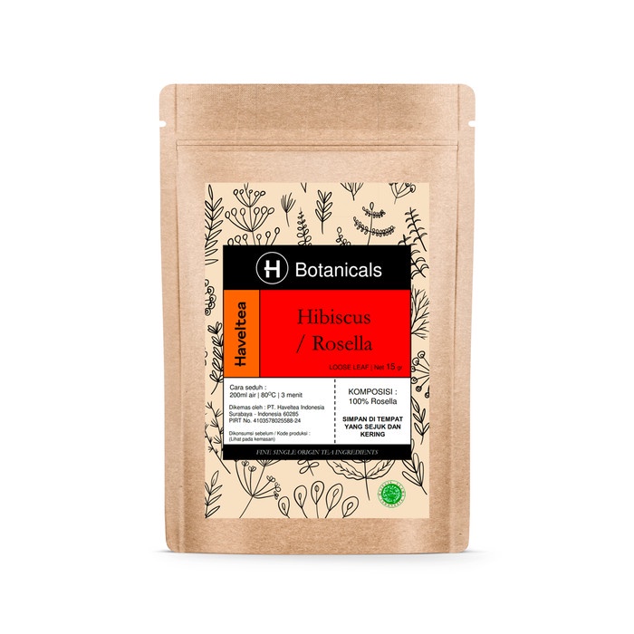 

teh-daun- teh bunga rosella kering murni | dried hibiscus tea | haveltea | 15gr -daun-teh.