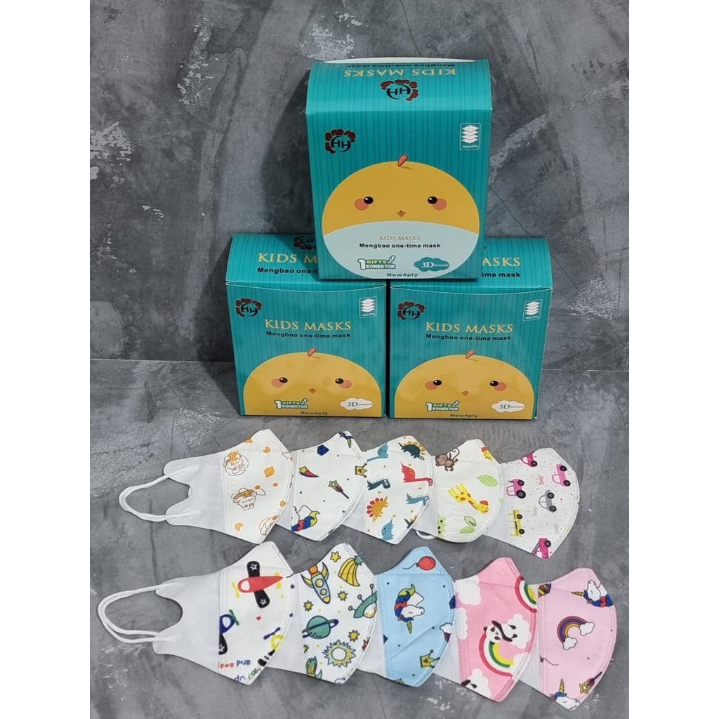 masker duckbill anak usia 4-12 thn isi 50 pcs