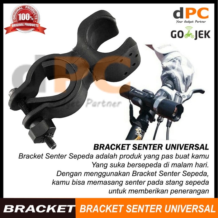 Bracket Senter Sepeda Mount Braket Lampu E17 Police Swat Taffware Promo