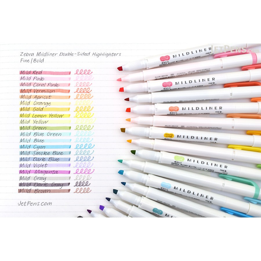 

ZEBRA Mildliner Double-Sided Highlighter - Fine / Bold Fluorescent Color