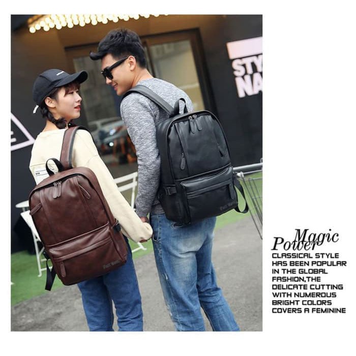 Tas Ransel Laptop Kulit - Hitam