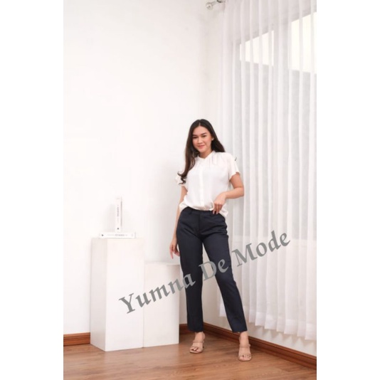 Celana Kerja Wanita Kantor Formal Bahan Dasar Kain Ukuran S-5XL Model slimfit standart