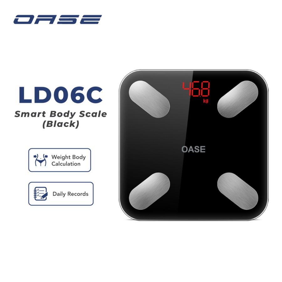 OASE Timbangan Badan Bluetooth 4.0 Smart Body Scale Garansi Resmi 1 Tahun LD06C