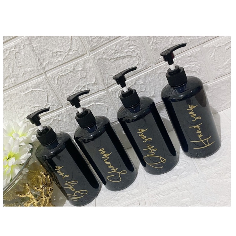 【GOGOMART】Botol Shampoo Sabun Refill / Wadah Isi Ulang Sabun Cair / Botol Pump Glossy Aesthetic - 500ml