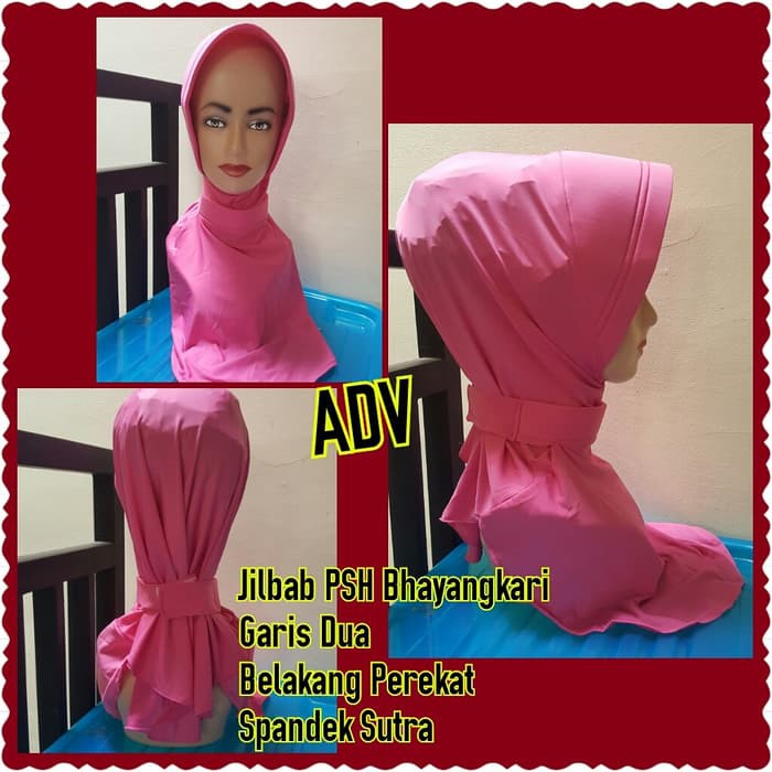 Ready Stock Jilbab Psh Bhayangkari Garis Dua Belakang Perekat Fashion Muslim 20 - 100 - Scarf -