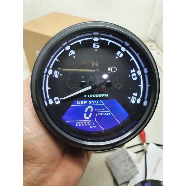 speedometer digital bulat speedo meter babon + kabel sensor universal speedometer digital led babon