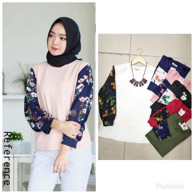 Zara two tone flower Sleeve top