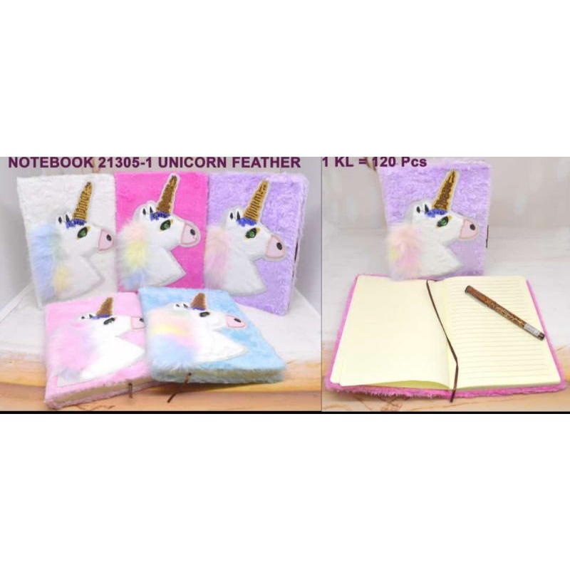 

Diary unicorn/note book bulu/alas bulu