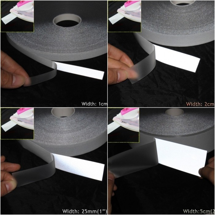 Reflective Tape Sticker Jaket Pakaian Heat Press Ukuran 50mm x 1 Meter