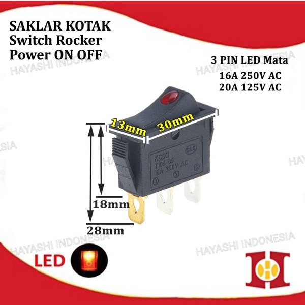 Saklar Power Switch Tombol ON OFF Mini Roker Rocker Besar 2 3 4 Pin - 5pcs