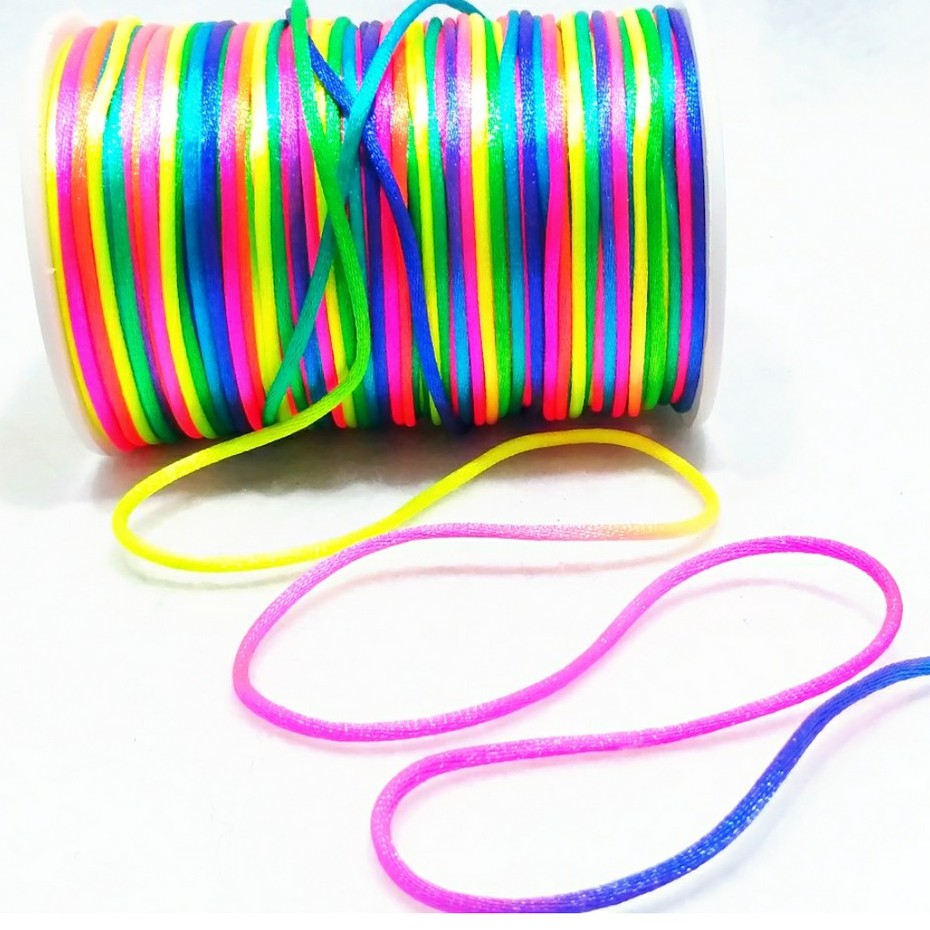 Tali gelang / tali cina / Tali China / tali satin pelangi / warna warni B&amp;A 100 yard