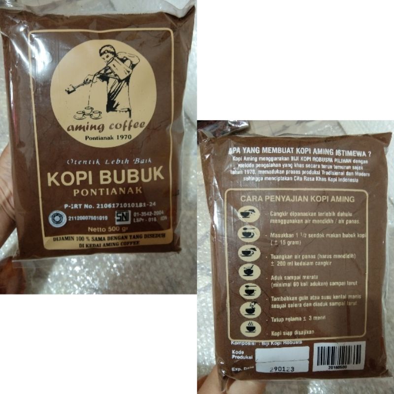 

Aming Coffee (500g) Aming Kopi Khas Pontianak / Aming Kopi Pontianak / Kopi Bubuk / Kopi Legendaris Pontianak / Oleh Oleh Pontianak