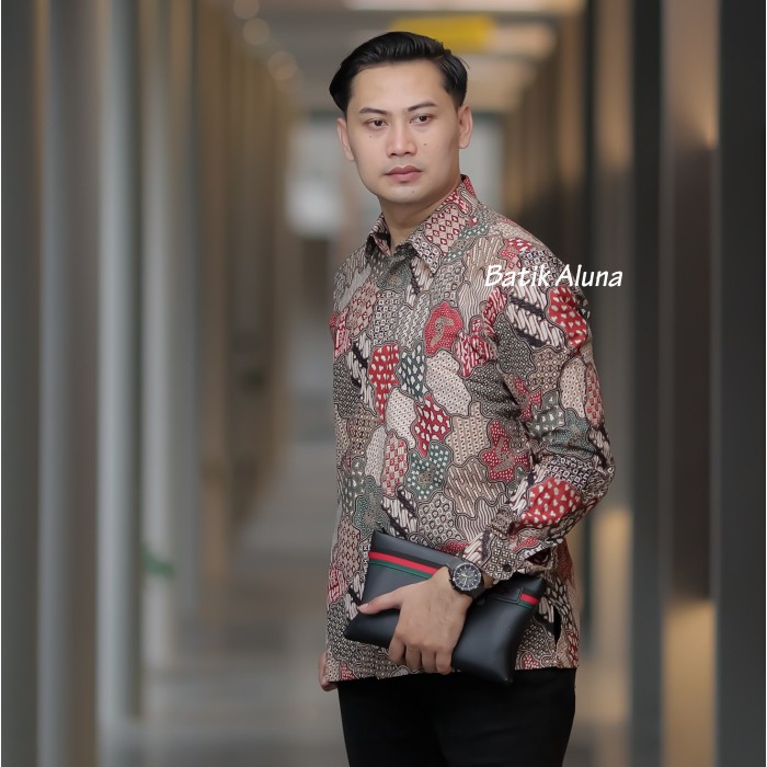 Seragam Baju Batik Pria Premium Sragen Asli Punya Pabrik Batik Sendiri Aluna PCW 031