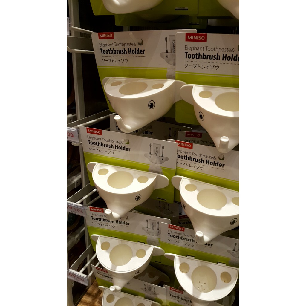 MINISO toothbrush holder/ tempat sikat gigi bentuk gajah, miniso surabaya murah& lengkap