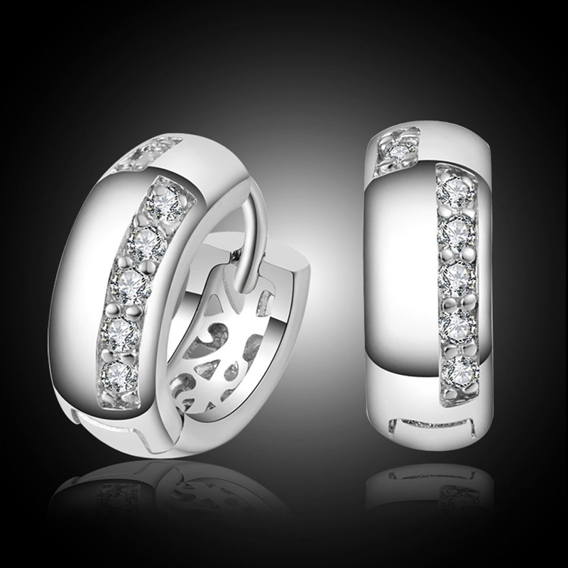 Anting Bulat Sterling Silver 925 Hypoallergenic Untuk Pria / Wanita Hoops