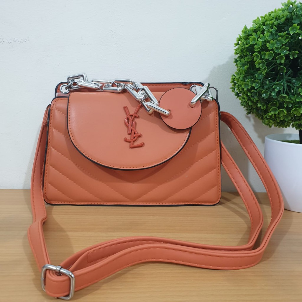 BJ57386 - BLACK/GREEN/KHAKI/ORANGE/WHITE - TAS SLEMPANG IMPORT TAS WANITA FASHION IMPORT MODIS ELEGAN TERMURAH TERLARIS TERBARU BAGSTORE JAKARTA TAS BATAM CR7386 LT1286 ELJ5185