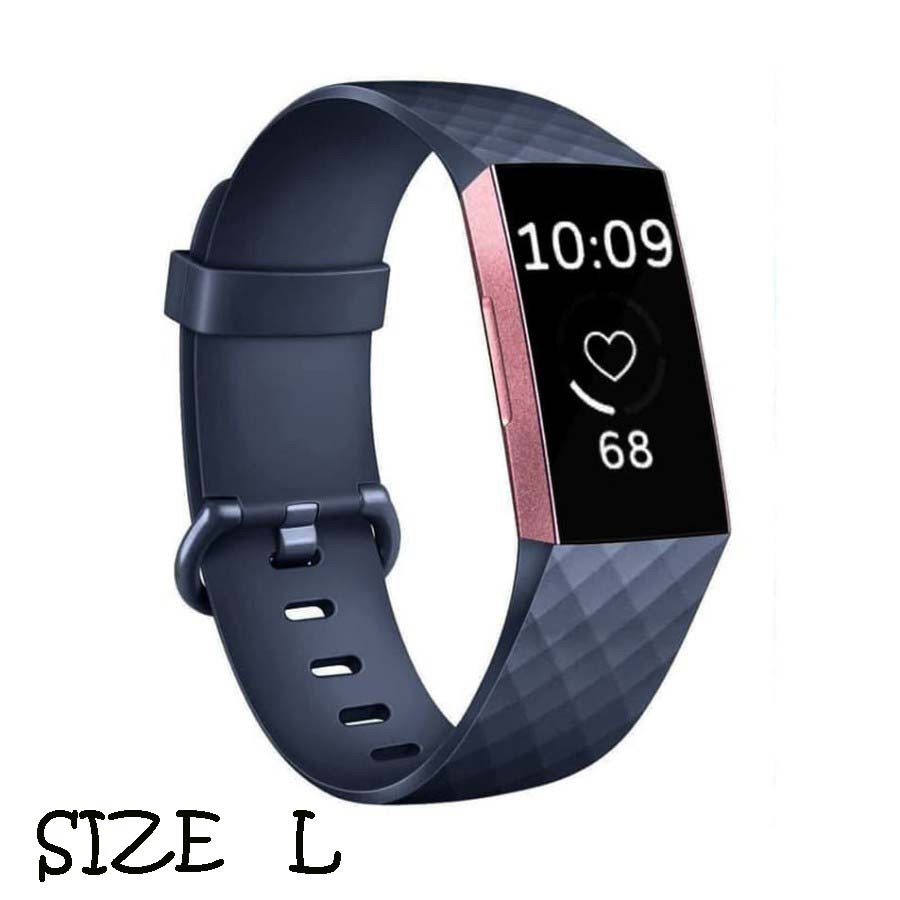 Tali Jam Silicone Strap Band Diamond Pattern for Fitbit Charge 3 -Abu