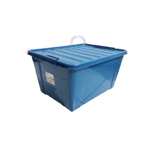 Kotak Penyimpanan Besar Roda 50L BIRU MERAH/ Kontainer Box Plastik / Container Box Murah