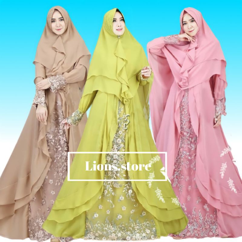 [ TERMURAH ] Busana Muslim Gamis Murah Gaun syari Pesta Muslimah Baju Pesta Wanita Kondangan Mewah