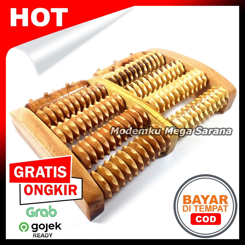 Alat Pijat Refleksi Kaki Tradisional Kayu 10 Roll