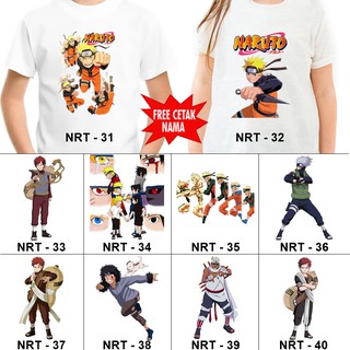  Baju  Kaos ANAK  DAN DEWASA NARUTO  COUPLE FREE NAMA 1 50 