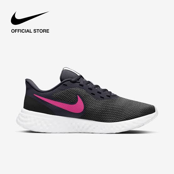 (DISKON 70-80%) DIJAMIN 100% ORIGINAL SPORT STATION BNIB Sepatu Nike Running Revolution 5 Black/Pink