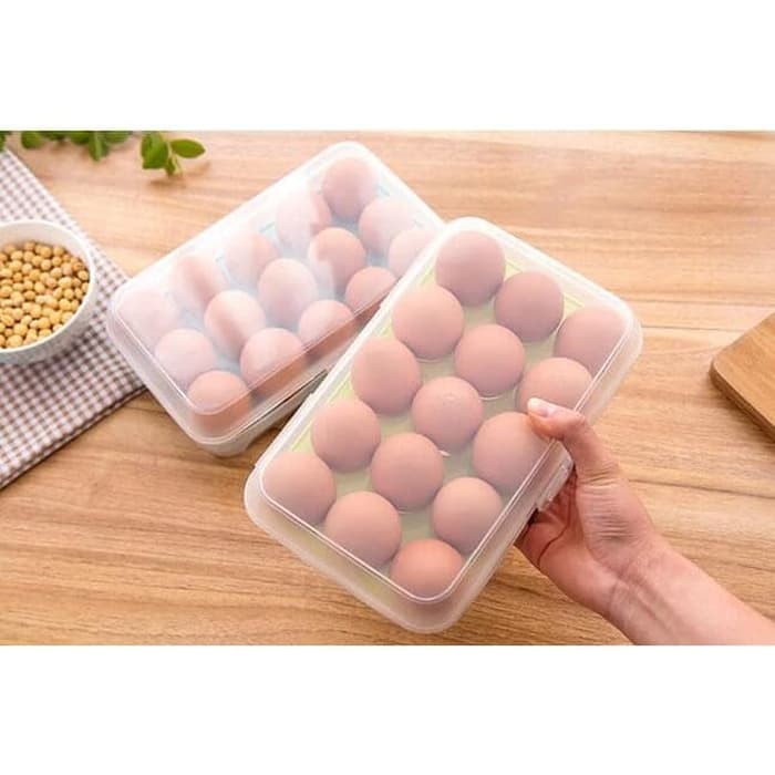 Tempat Telur Isi 15 Sekat Kotak Telor Egg Storage Box Penyimpanan