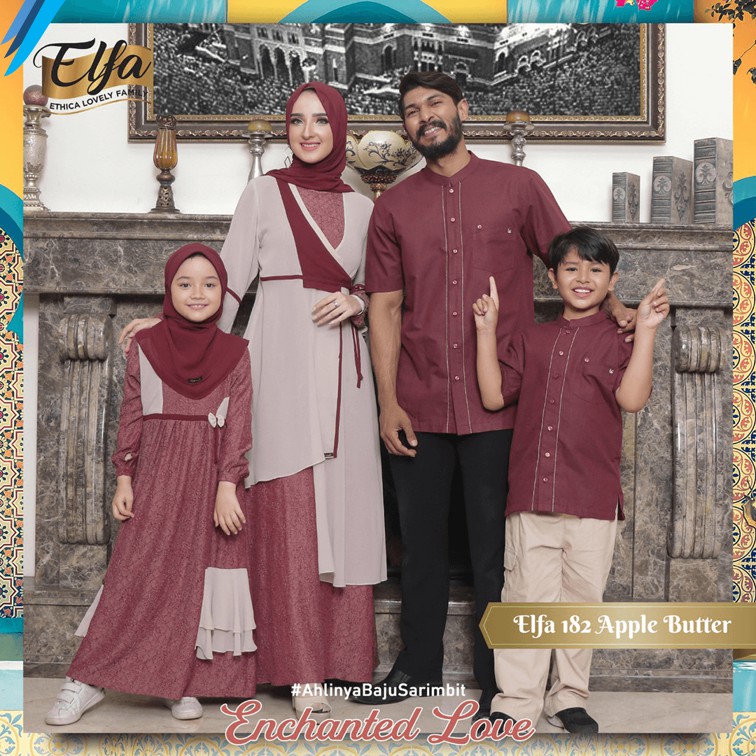 Gamis Sarimbit Terbaru 2021 Seragam Keluarga, ELFA 182 APPLE BUTTER