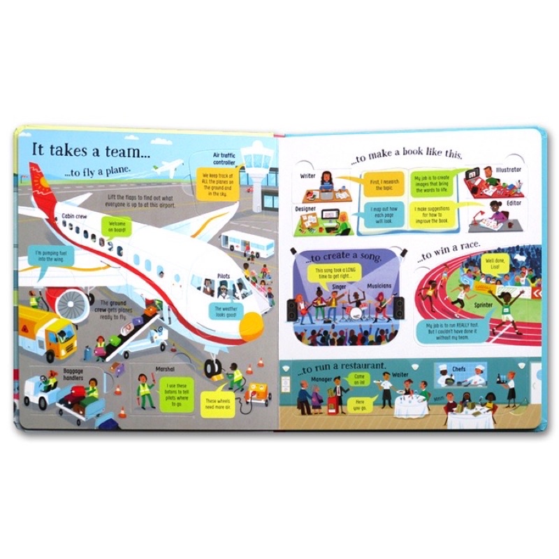 Usborne Look Inside Jobs - Imported English Book - Buku Import Edukasi Anak Pekerjaan Work Flap Kado Balita