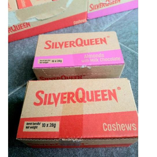 

14 COKLAT SILVERQUEEN 28GR ISI 10 PCS - COKELAT SILVER QUEEN 30 GRAM ALMOND CASHEW FRUIT YOGURT 28GR