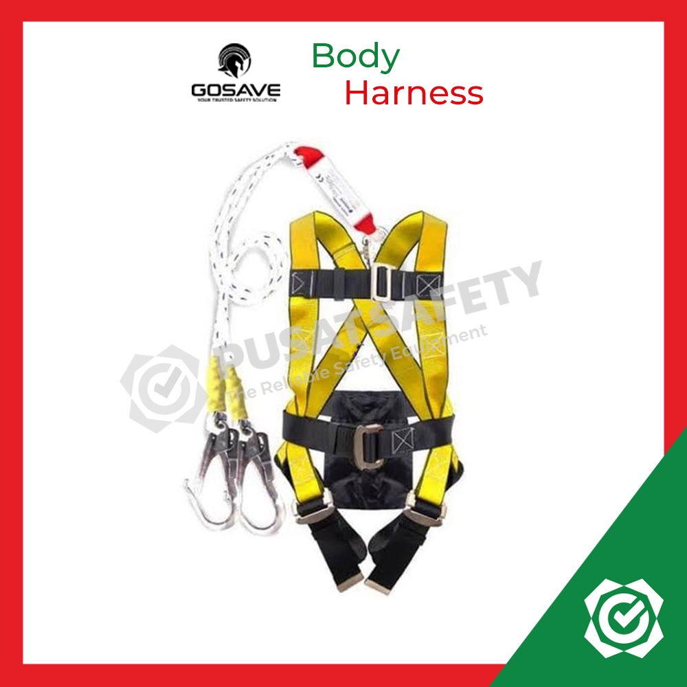 Full Body Harness Absorber Double 2 Big Hook Besar Gosave Pro Safety Belt