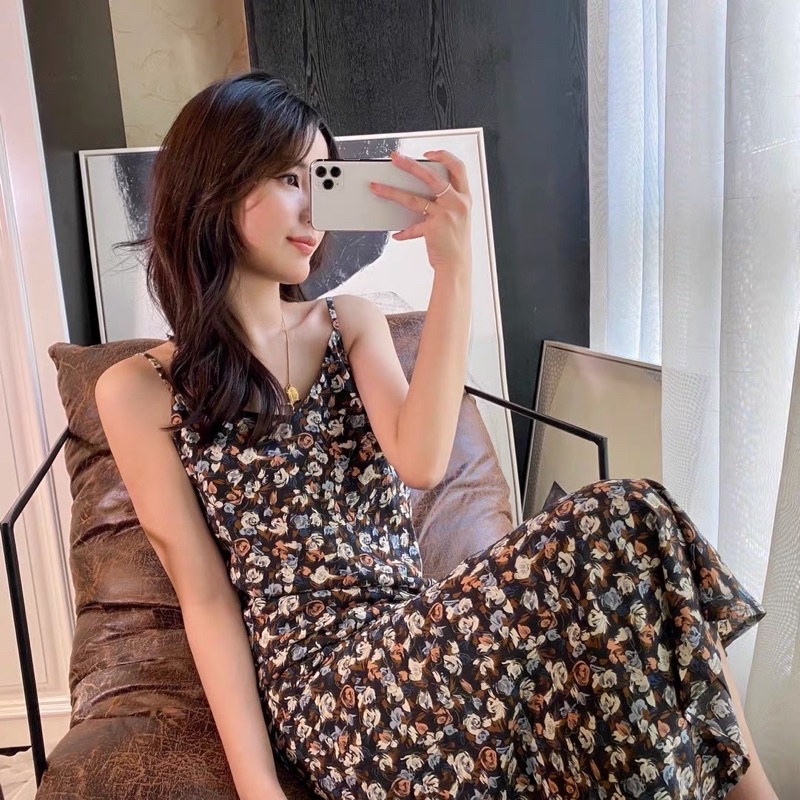 KOREAN SUMMER LONGDRESS BLACK