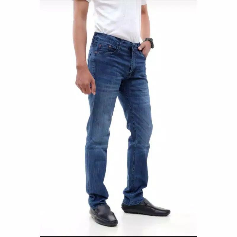 jeans panjang slim wisker ripet realpieck